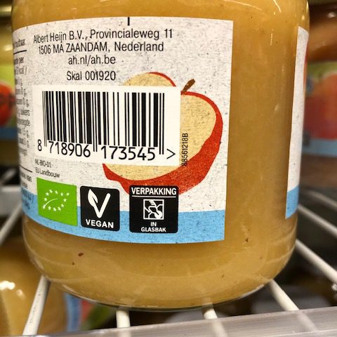 Appelmoes met glasbaklogo
